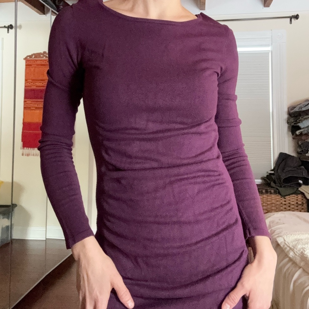 Express Purple Long Sleeve Dress